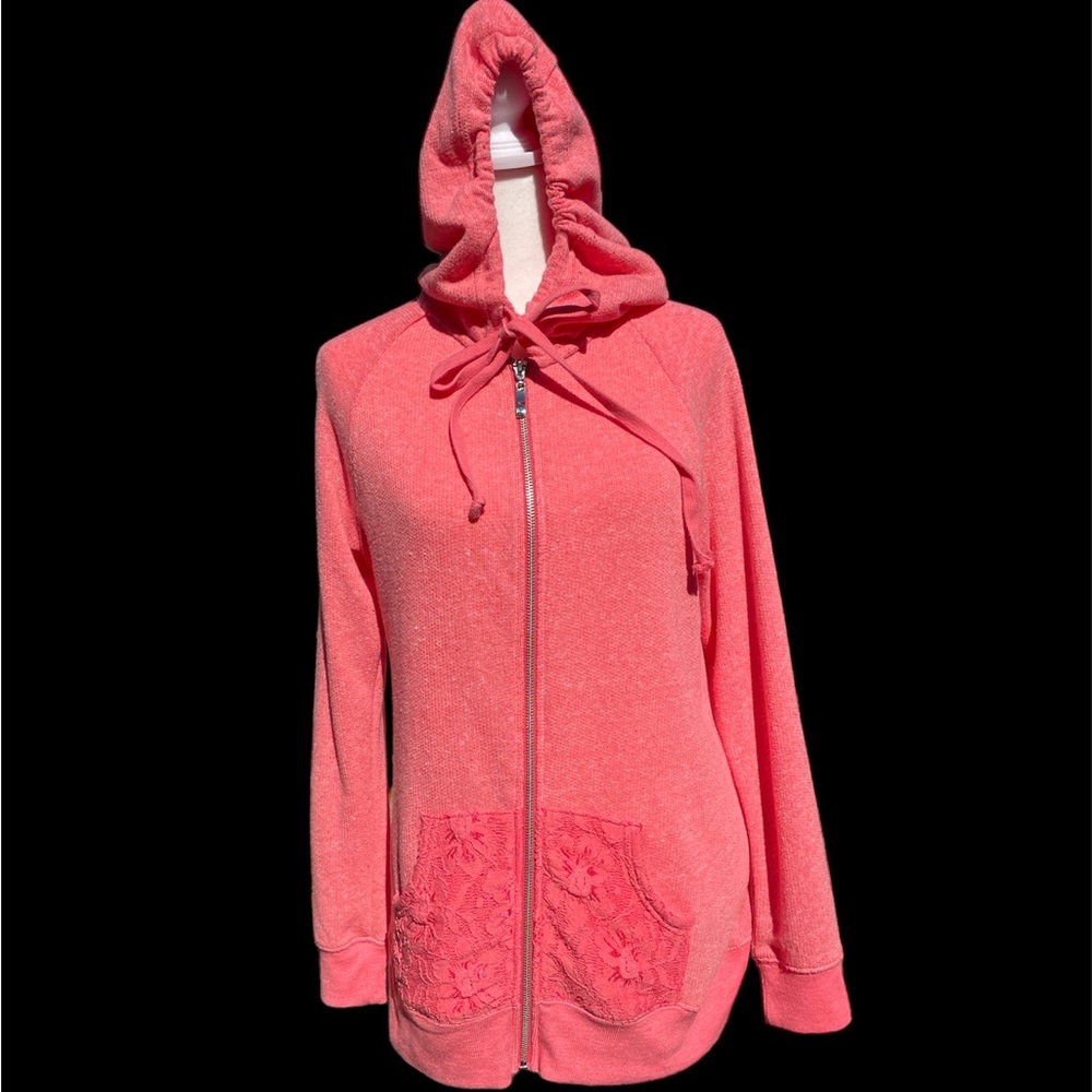 Hoodie American Rag Cie Y2K Large Pink Lace